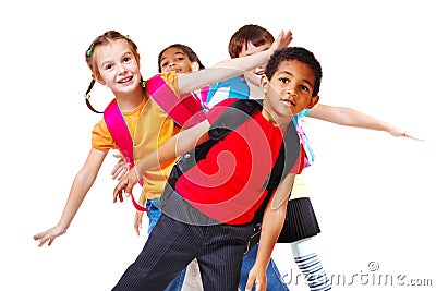 Laughing boys and girls Stock Photo