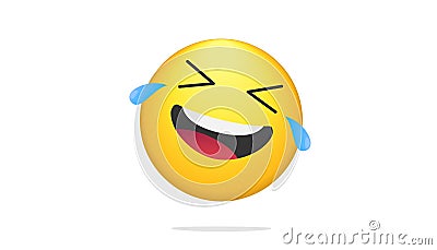 Laughing bright emoticon vector concept illustration of smiling emoji icon for chat, messengers and networks Vector Illustration