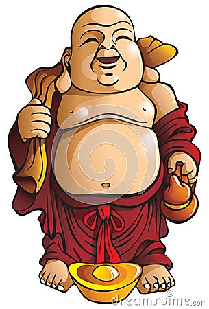 Laughing Buddha Vector Illustration