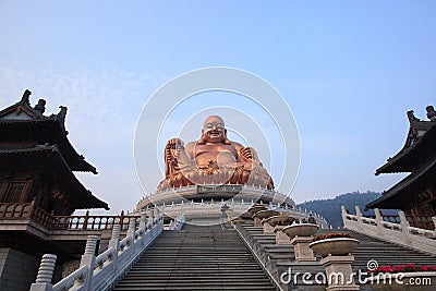 Laughing Buddha figurine Stock Photo