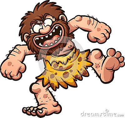 Laughing caveman Vector Illustration