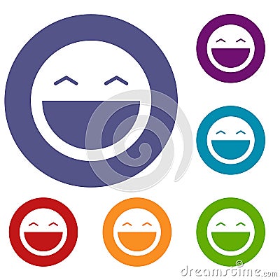 Laughing emoticons set Vector Illustration