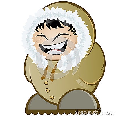 Laughing Eskimo Vector Illustration