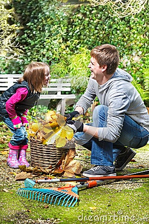 Laughing father and daughter Stock Photo