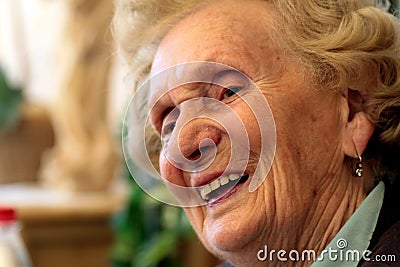 Laughing Grandmother Stock Photo