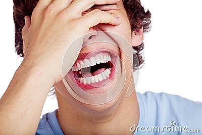 Laughing guy closeup Stock Photo