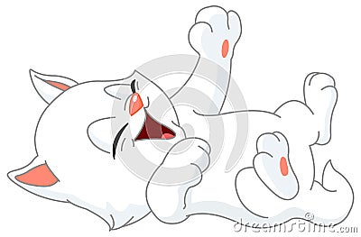 Laughing kitten Vector Illustration