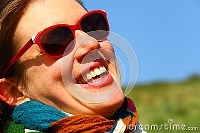 Happy Lady Big Smile Stock Photo