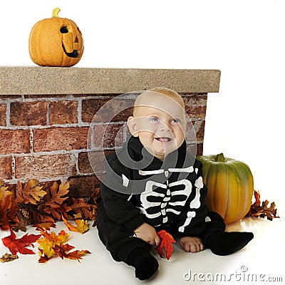 Laughing Little Halloween Skeleton Stock Photo