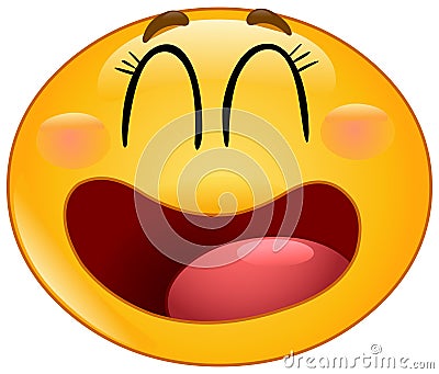 Laughing manga emoticon Vector Illustration