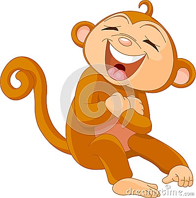 Laughing monkey Vector Illustration