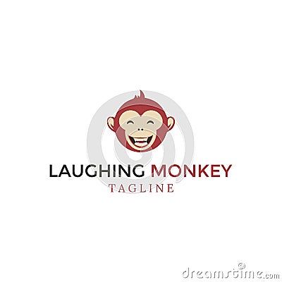 Laughing Monkey Logo for Your Company Vector Illustration