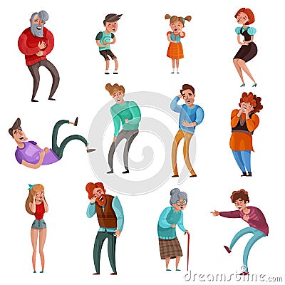 Laughing People Set Vector Illustration