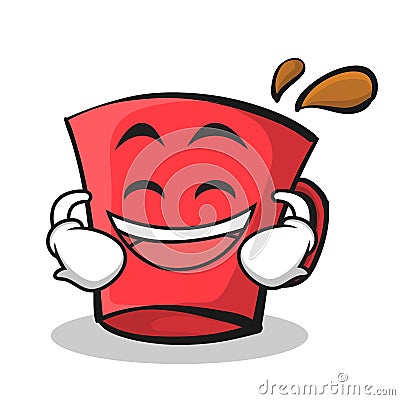 Laughing red glass character cartoon Vector Illustration