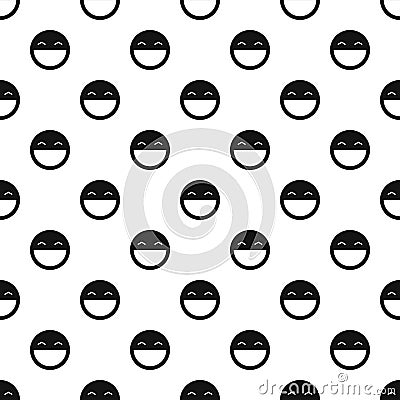 Laughing smiley pattern, simple style Vector Illustration