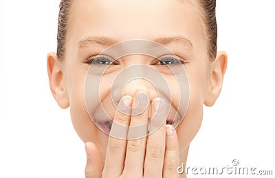 Laughing teenage girl Stock Photo