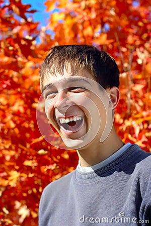 Laughing teenager Stock Photo