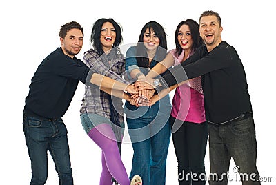 Laughing united friends Stock Photo