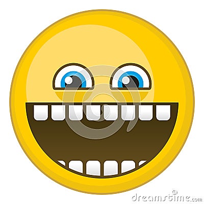 Laughing yellow ball. Cartoon emoticon. LOL emoji Stock Photo