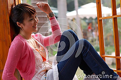 A laughing Young girl Stock Photo