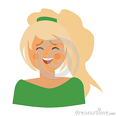 Laughing young woman Cartoon vector illustration on white background Vector Illustration