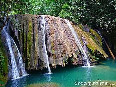 Laumarang waterfall, waterfalls at luwuk banggai Indonesia Stock Photo