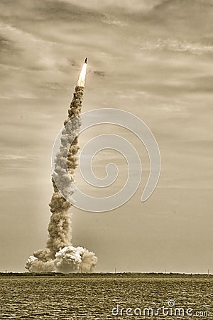 Launch of Atlantis - STS-135 Stock Photo