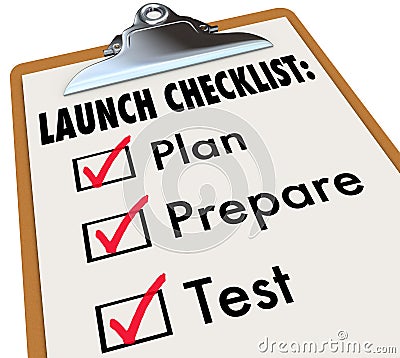 Launch Checklist Plan Prepare Test New Product Business Stock Photo