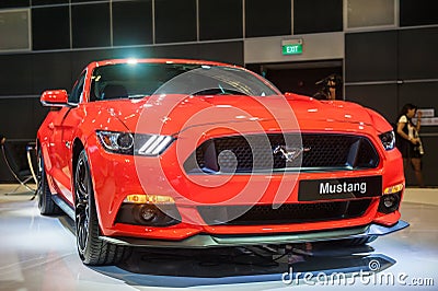 Launch of Ford Mustang at the Singapore Motorshow 2015 Editorial Stock Photo