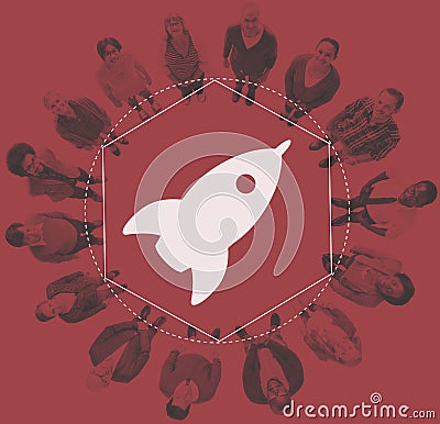 Launch Innovation Creative Development Graphic Concept Stock Photo