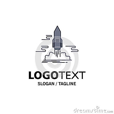 launch, Publish, App, shuttle, space Flat Color Icon Vector Vector Illustration