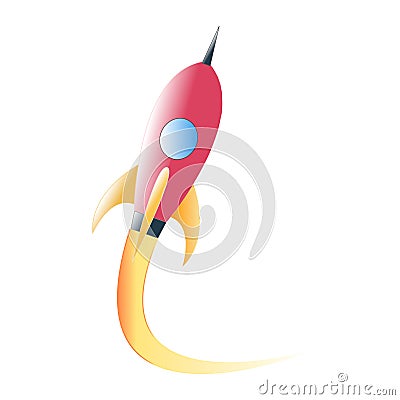 Launch space rocket flying Vector Illustration