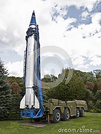 Launch tactical missile from a mobile launcher North Korea Stock Photo