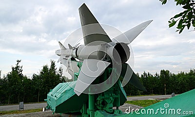 Launcher of the Soviet-made anti-aircraft missile C-75. Editorial Stock Photo