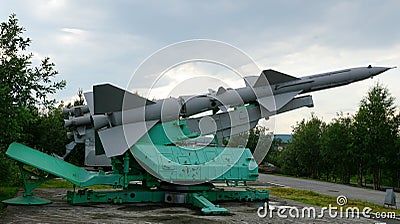 Launcher of the Soviet-made anti-aircraft missile C-75. Editorial Stock Photo