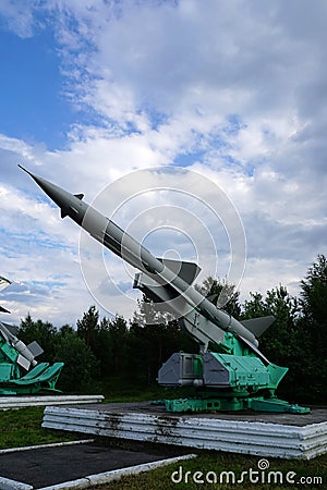 Launcher of the Soviet-made anti-aircraft missile C-75. Editorial Stock Photo