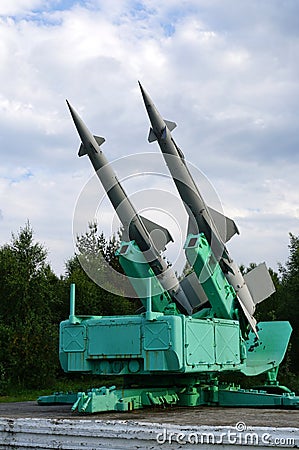 Launcher of the Soviet-made anti-aircraft missile C-125 Editorial Stock Photo