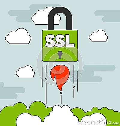 Launching SSL secure website concepts with Stock Photo