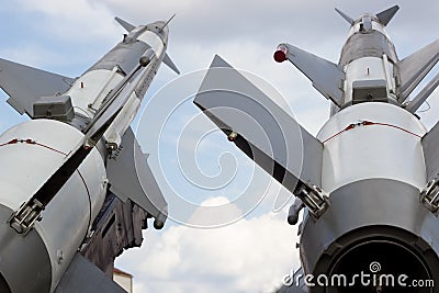 Launching pad for military rockets Stock Photo