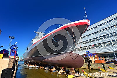 Launching patrol vessel Editorial Stock Photo