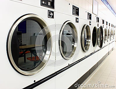 Laundromat-dryers Stock Photo