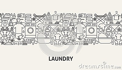 Laundry Banner Concept Vector Illustration