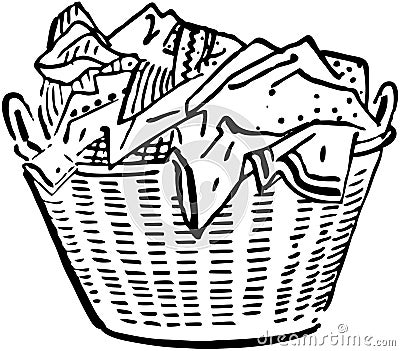 Laundry Basket Vector Illustration