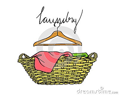 Laundry basket illustration Vector Illustration