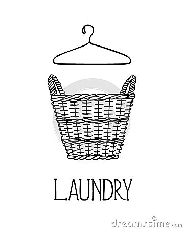 Laundry basket illustration Vector Illustration