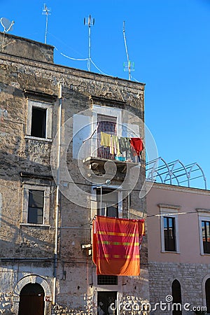 Laundry in Bisceglie, Italy Stock Photo