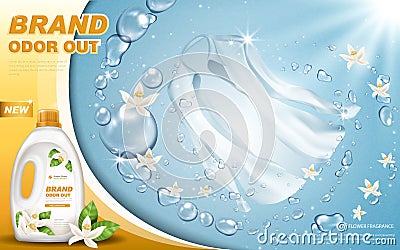 Laundry detergent ad Vector Illustration