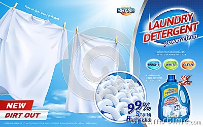 Laundry detergent ads Vector Illustration