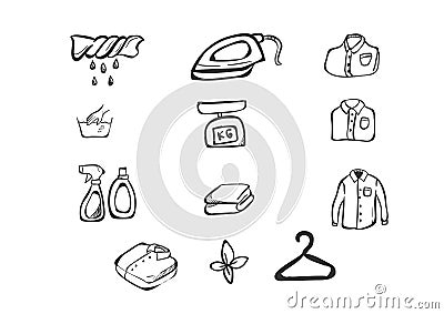 Laundry doodle icon vector simple art Vector Illustration