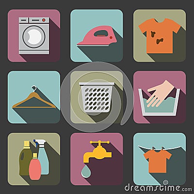 Laundry flat icon Vector Illustration